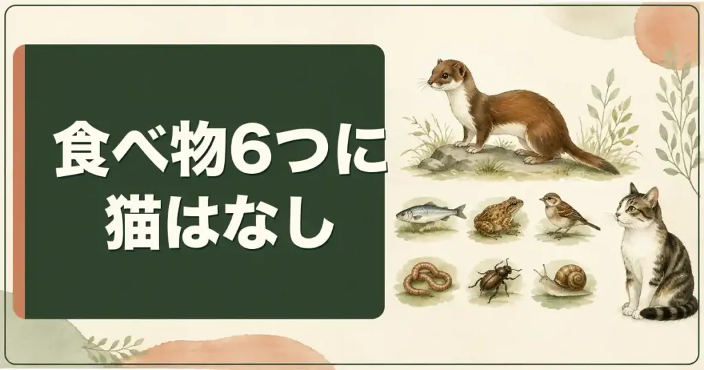 イタチは猫を襲う？公的資料の食べ物6つに猫はなし