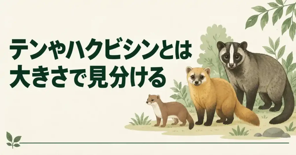 テンやハクビシンとは大きさで見分ける