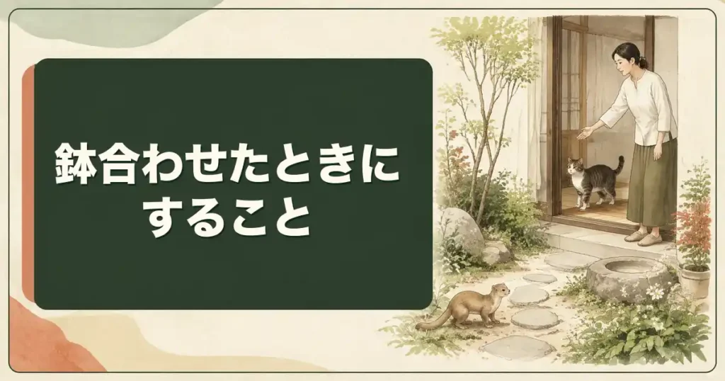 イタチと猫が鉢合わせたときに飼い主がすること