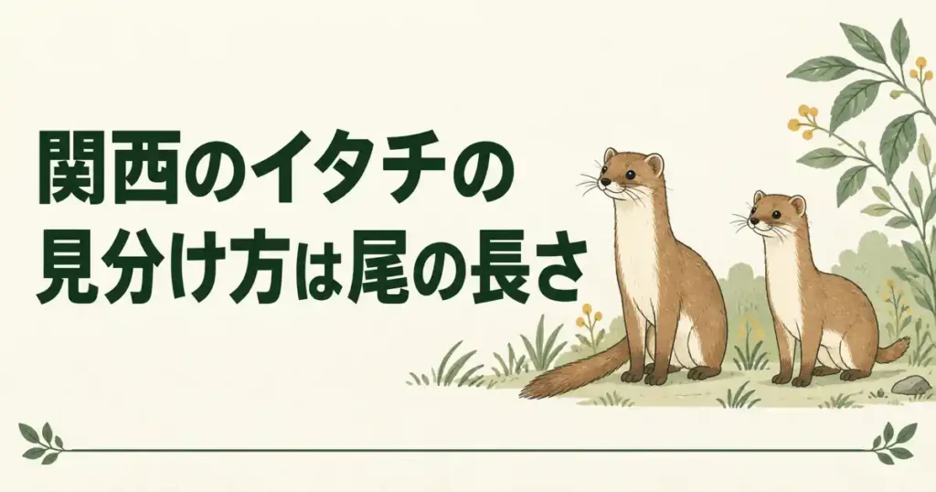 関西のイタチの見分け方は尾の長さ