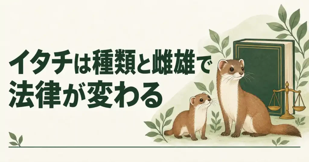 イタチは種類と雌雄で法律が変わる