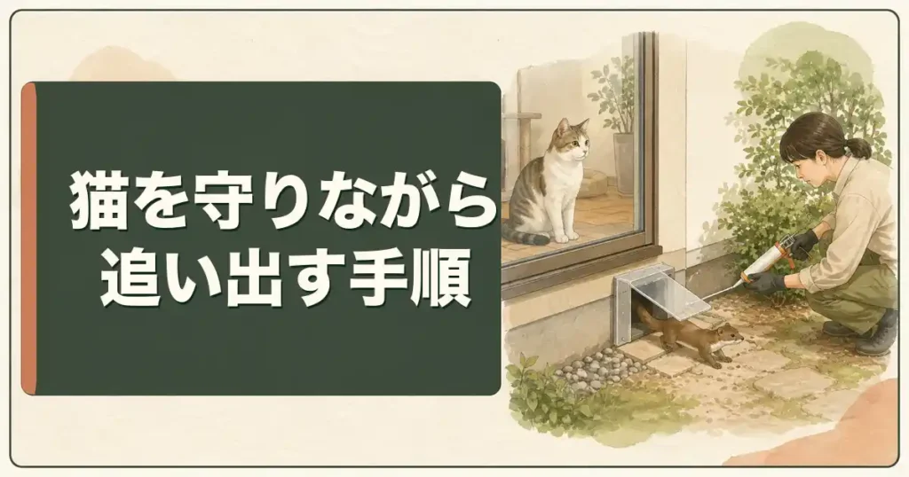 猫を守りながらイタチを追い出す手順