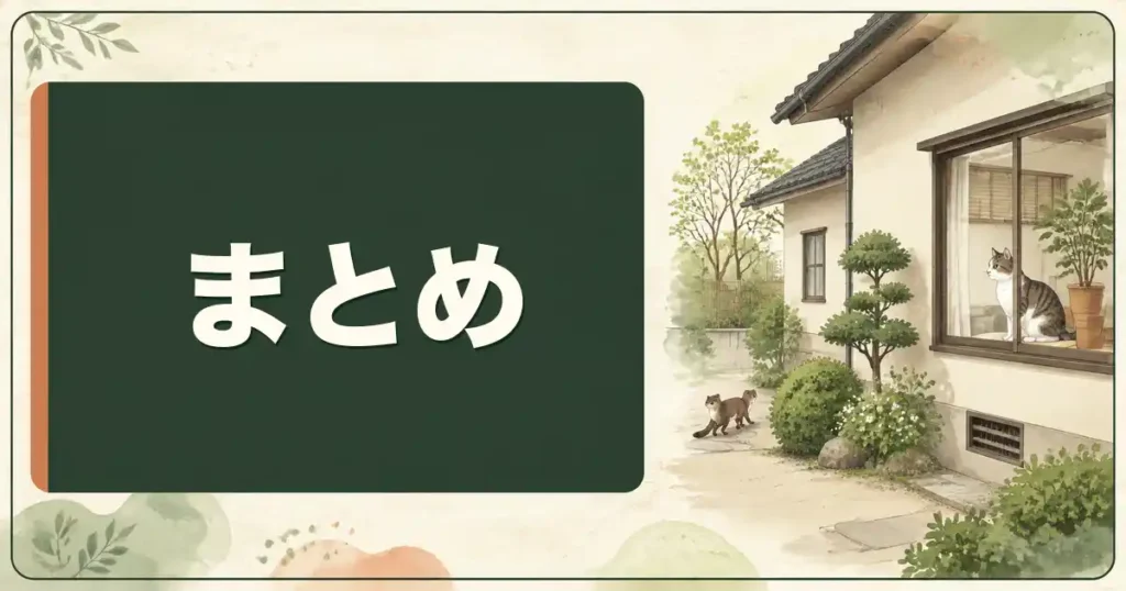 まとめ：猫がいる家のイタチ対策は点検から始めよう