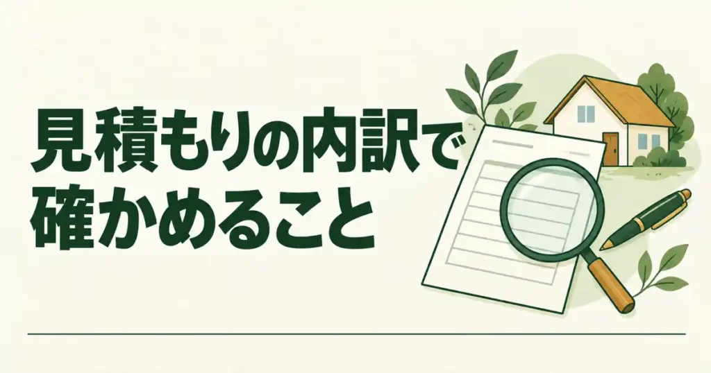 見積もりの内訳で確かめること