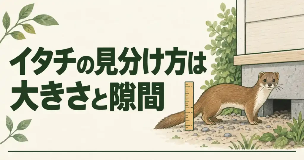 イタチの見分け方は大きさと隙間