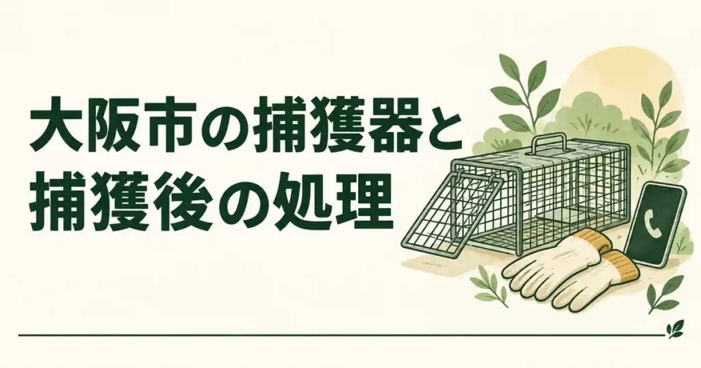 大阪市の捕獲器と捕獲後の処理