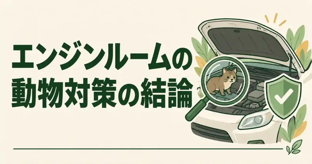 エンジンルームの動物対策の結論