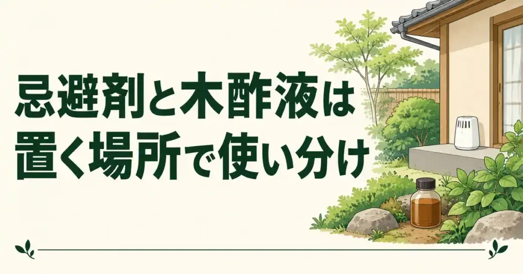 忌避剤と木酢液は置く場所で使い分け