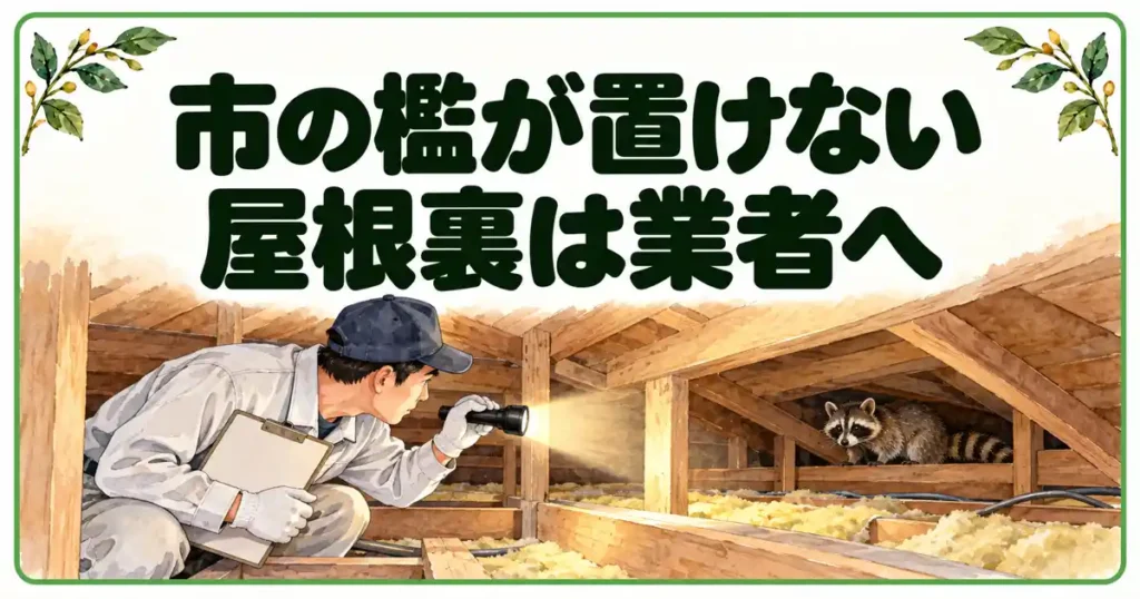 市の檻が置けない屋根裏は業者へ