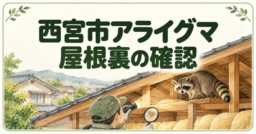 西宮市アライグマ屋根裏の確認