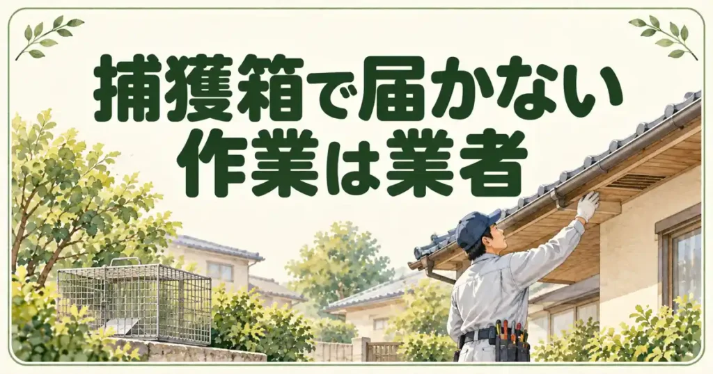 捕獲箱で届かない作業は業者
