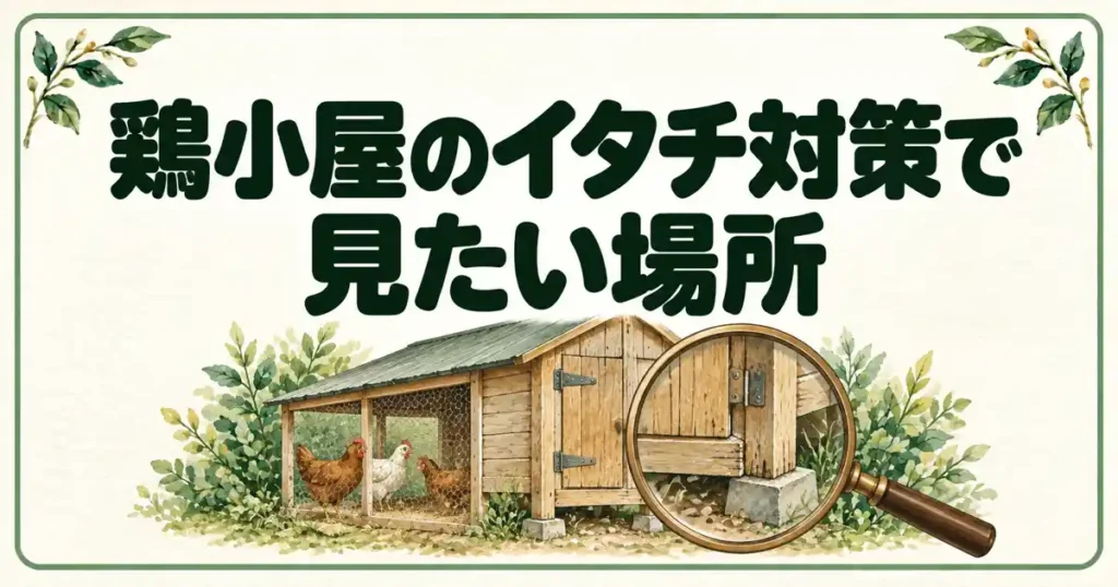 鶏小屋のイタチ対策で見たい場所