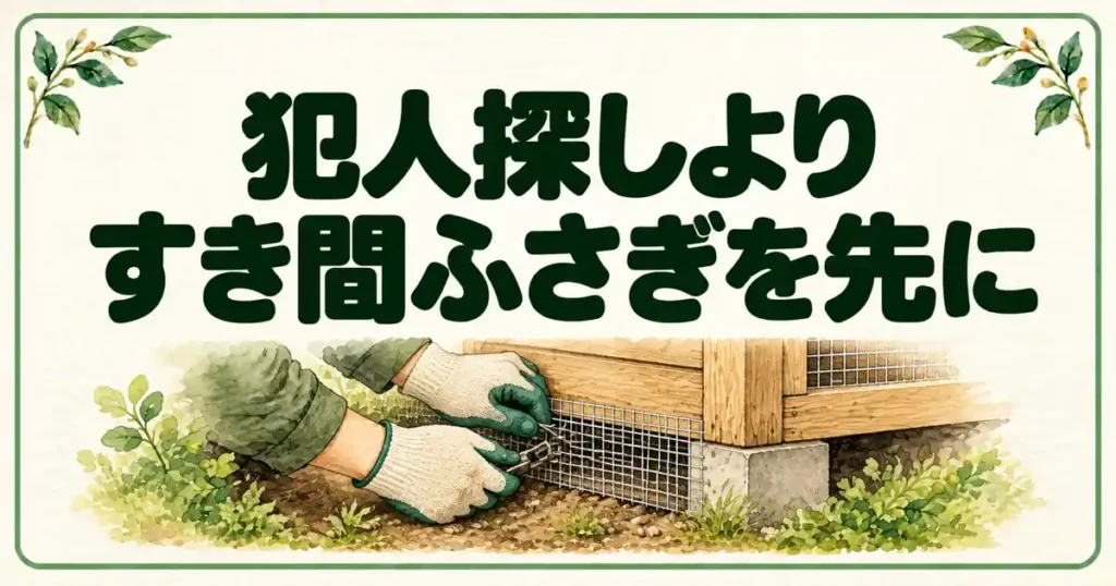 犯人探しよりすき間ふさぎを先に
