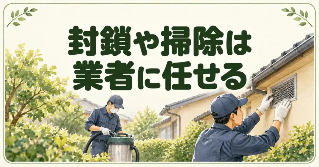 封鎖や掃除は業者に任せる