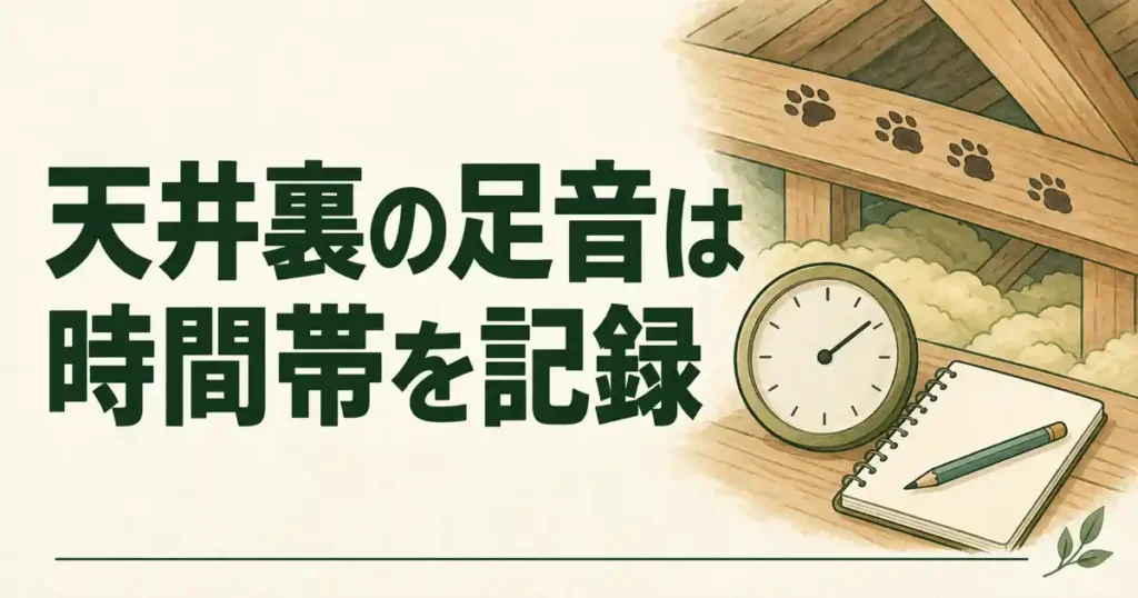 天井裏の足音は時間帯を記録