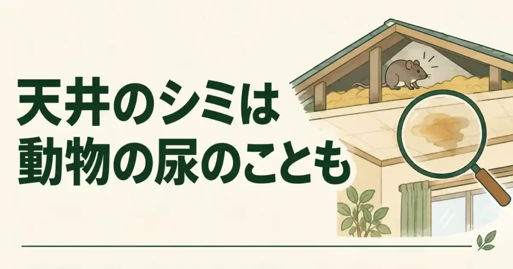 天井のシミは動物の尿のことも