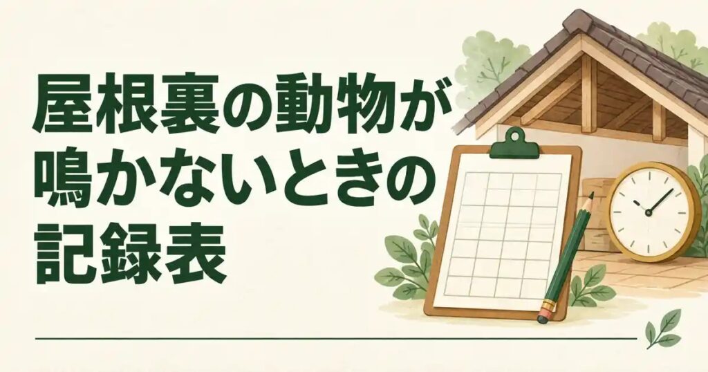 屋根裏の動物が鳴かないときの記録表