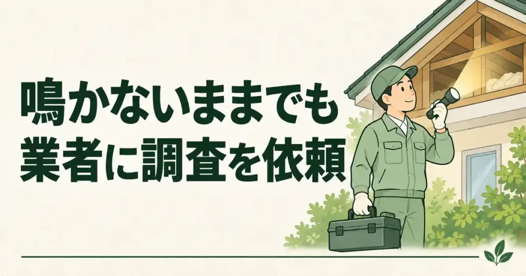 鳴かないままでも業者に調査を依頼